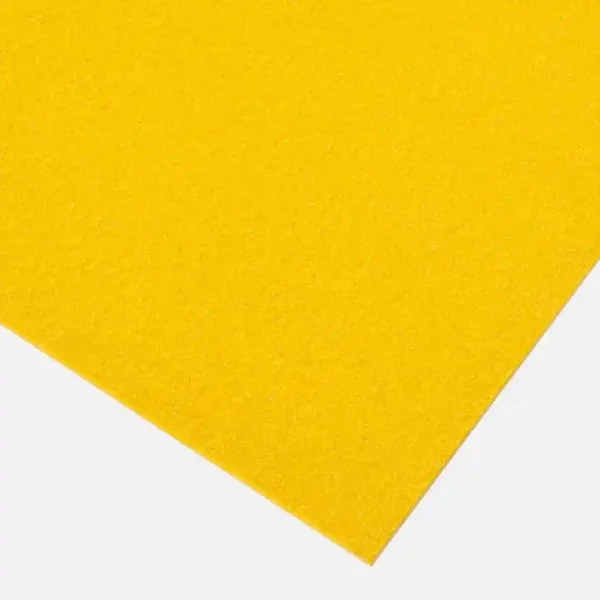 A close-up view of a single Anti-Slip Flat Sheet in bright yellow, positioned diagonally against a plain white background.